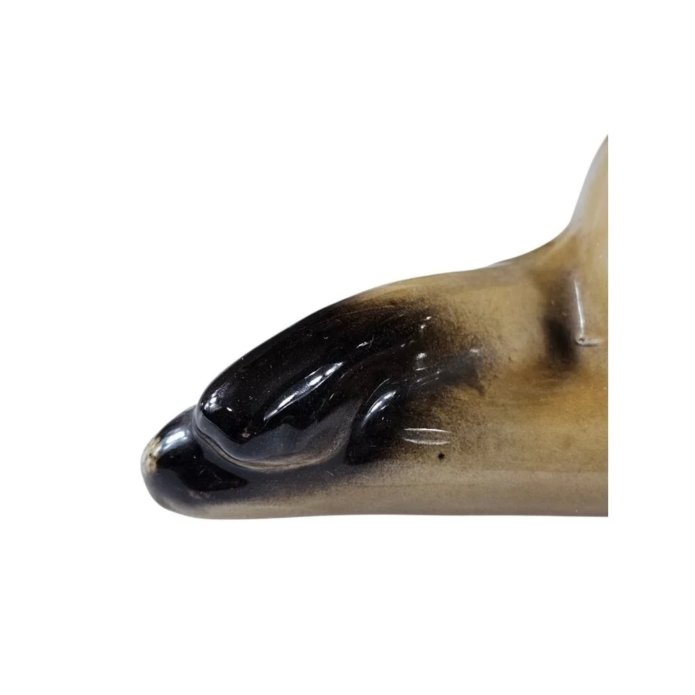 Vintage Handcrafted Collectible Ceramic Siamese Cat Figurine Reclining Brazil - Picture 7 of 13